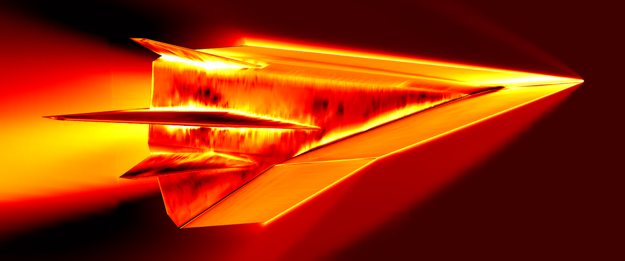Hypersonics test article on fire
